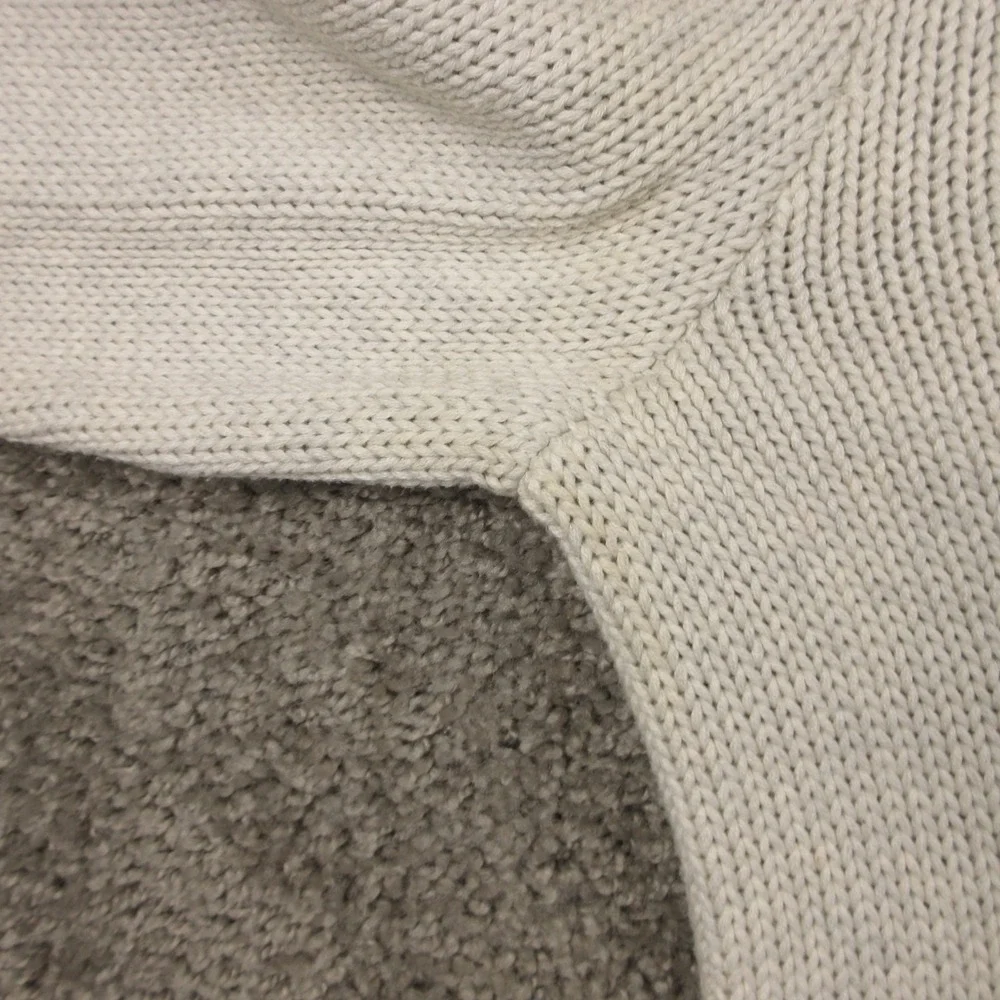 Banana Republic Sweater Mens XL Cream Cable Knit Fisherman 1/4 Button Mock Neck